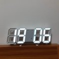 thumbnail image 4 of Reloj electrónico 3D con números, luz LED, temporizador de escritorio, despertador para colgar en la pared, para casa y oficina (blanco), 4 of 7
