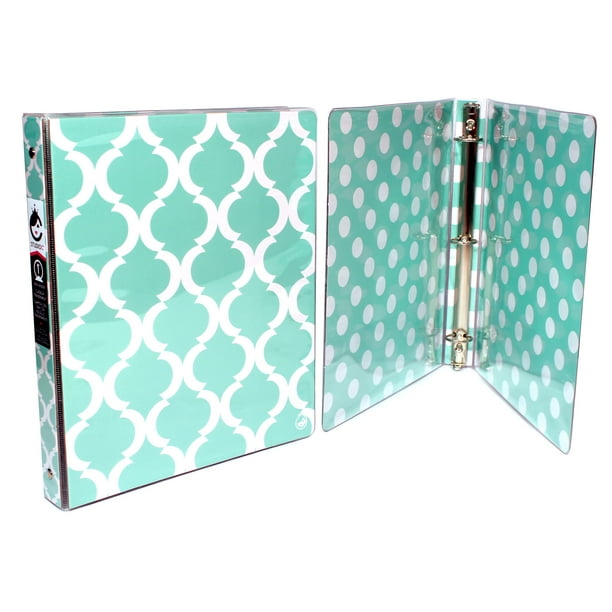 Studio C 1 Inch Vinyl Binders, Pattern Play Collection, Assorted Colors