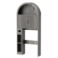 thumbnail image 3 of AHB Over Toilet Storage Cabinet with Arc Design, Freestanding Bathroom Organizer with Doors, 7.7"D x 30.5"W x 67.7"H, Gray, 3 of 10