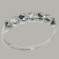 thumbnail image 3 of LBG British Made 9k White Gold Cultured Pearl & Sapphire Womens Promise Ring - 33 size options - Size 9.5, 3 of 9