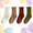 Wine, variant on Girls Ruffle Crew Socks 4-Pack Soft Breathable Cotton Black for School and Daily Wear,Size 3 T
