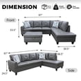 thumbnail image 5 of PonLiving Sectional Sofa Set for Living Room Furniture Set，Faux Leather L-Shape Sectional Sofa, 5 of 11