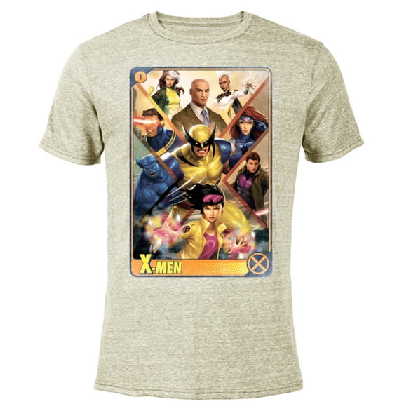 Marvel X-Men Mutant Super Heroes Trading Card - Short Sleeve Blended T-Shirt for Adults – Customized-Yellow
