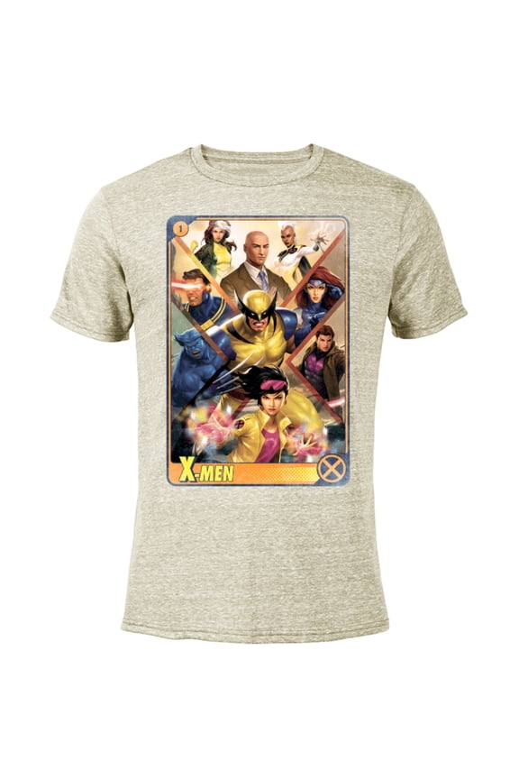X-Men Mutant Super Heroes Trading Card - Short Sleeve Blended T-Shirt for Adults Customized-Yellow
