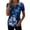 Multicolor-05, variant on Women's Floral Print Quarter Zip T-Shirt, Short Sleeve V Neck Summer Tops, Trendy Flower Blouse