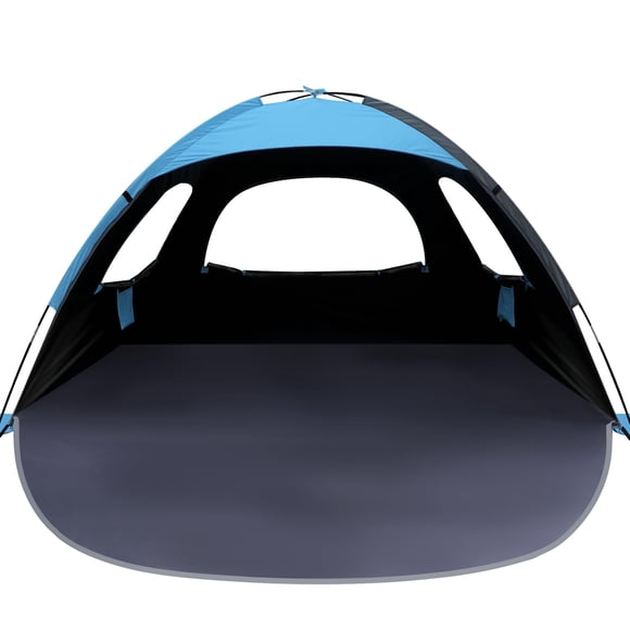 Carpa de playa WhiteFang Blue, portátil, para 3 personas, con protección UV