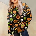 thumbnail image 5 of KPOPLK Hoodies for Teen Girls Long Sleeve Cute Halloween Sweatshirts Hooded Graphic Print Sweatshirt Preppy Clothes Fall Winter Yellow,Size 4-5 Years, 5 of 6