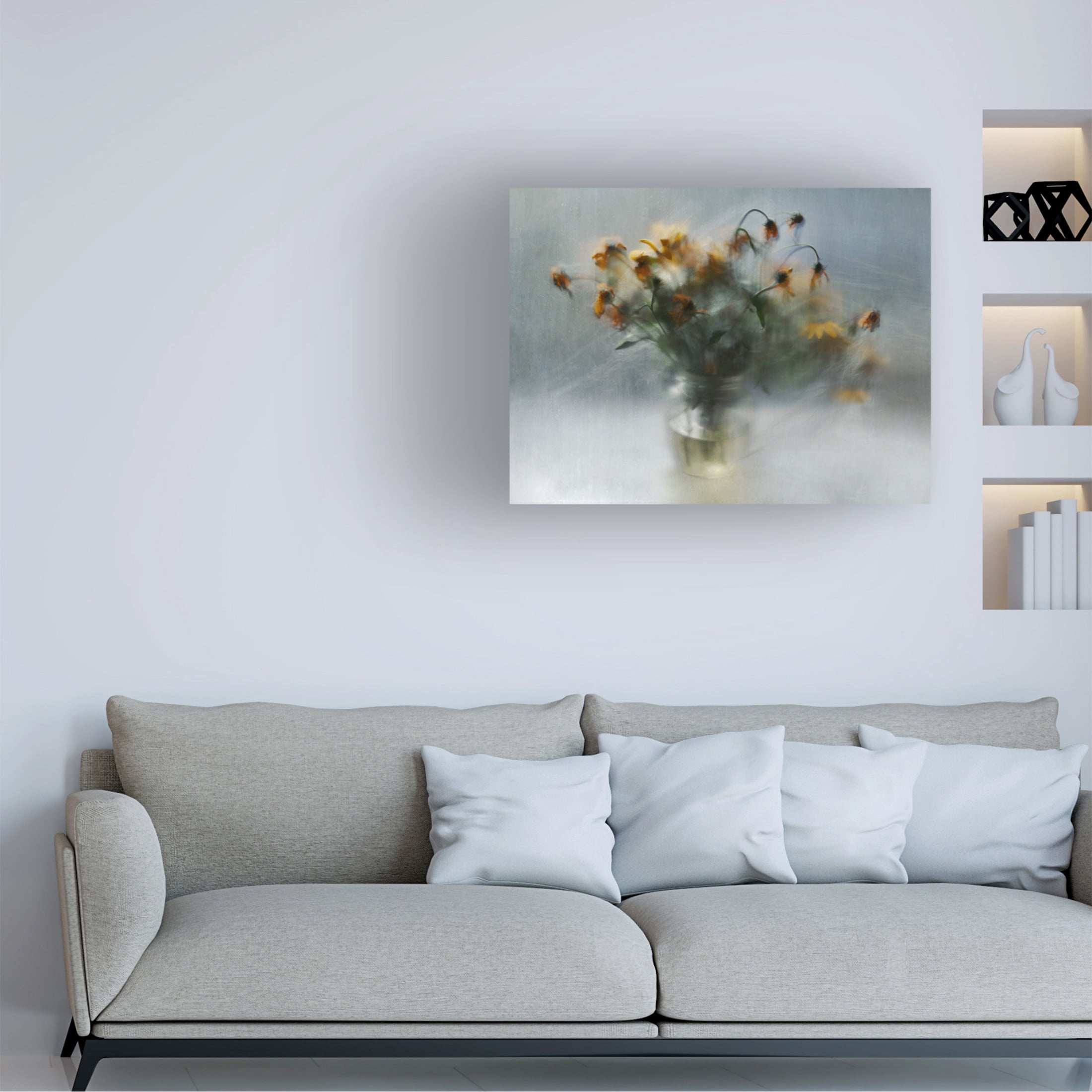 Canvas Wall Art - Ulrike Landau 'Fading Bouquet' Wall Art for Living Room, Bedroom, or Office Décor by Trademark Fine Art - 19 x 14 Inches