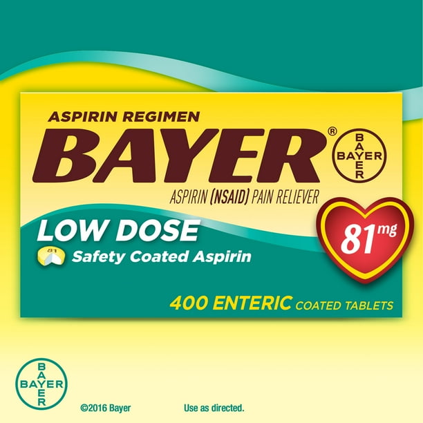 Aspirin Regimen Bayer 81 mg. Low Dose 400 Tablets