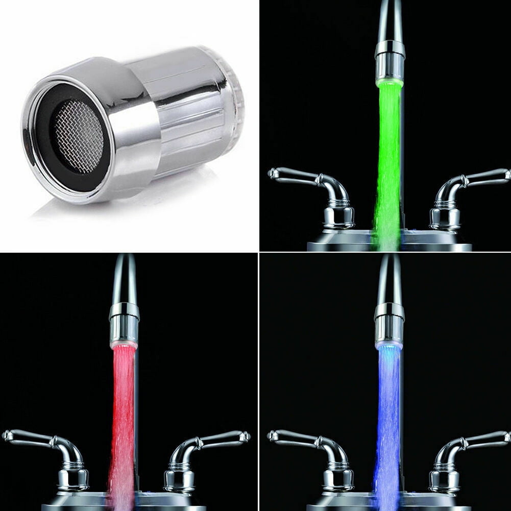 3 Color Sensor LED Light Water Faucet Tap Temperature For kitchen/Bathroom 