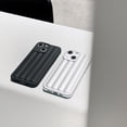 thumbnail image 2 of for iPhone 15 Plus Case Cute Matte 3D Stripe Air Cushion Design Fashion Soft Rubber Silicone Protective Phone Cover Case for Women Girls (Black, iPhone 15 Plus), 2 of 14