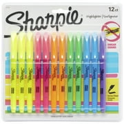Sharpie Pocket Highlighters, Chisel Tip, Fluorescent Colors, 12 Count