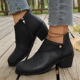 thumbnail image 5 of Willtoo Women's Block Heel Ankle Boots Side Zipper Retro Patchwork Casual Booties, Comfort Low Heel Daily Dress Short Boots, 5 of 5