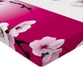 thumbnail image 2 of Ambesonne Floral Fitted Sheet, Apricot Flowers Blooms, Queen Size, Pink Black White, 2 of 3