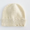 thumbnail image 2 of Unisex Adult Distressed Knit Beanie, Winter Y2K Punk Goth Slouch Hat,One Size, 2 of 3
