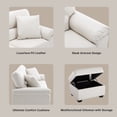 thumbnail image 5 of Morden Fort  3-Piece Faux Leather Sofa Set | Space-Saving Living Room Furniture White, 5 of 5