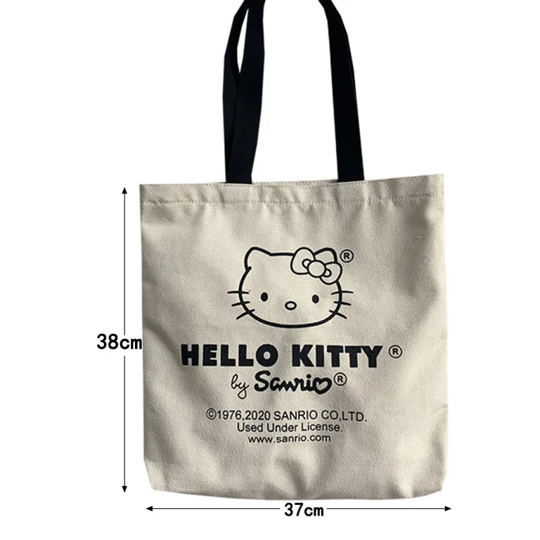 Hello Kitty Canvas Tote Bag Aesthetic Personalized Custom Reusable Grocery Bags Shopping Shoulder Bag Cute Travel Tote Bag Gift tzw Walmart