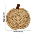 thumbnail image 3 of Handmade Crochet Pumpkin Coaster, Polyester Beverage Mat for Thanksgiving Halloween Table Decor, Set of 1 Fall Harvest Party Supply(D), 3 of 6