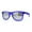 Blue, variant on Matte Frost Neon Iconic Hipster Horn Rim Silver Mirror Sunglasses Clear