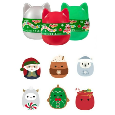 Squishmallows Original 4-Inch Holiday Mystery Capsules 3 Pack - Official Jazwares Christmas   2024 Plush - Collectible Soft & Squishy Mini Stuffed Animal Toy  Gift for Kids, Girls & Boys
