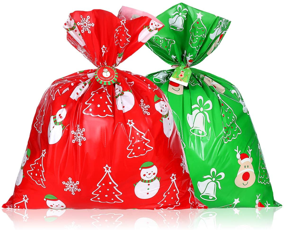 4 Pieces Giant Christmas Gift Bags, Extra Large Gift Bags Wrapping Bags