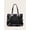 Black purple {bow}, variant on Lolita Style PVC Ita Tote Bag for Women, Ruffle Edge Bowknot Decor, Clear Display Window, Zipper Closure, Large Capacity Shoulder Bag for Anime Pin Display Daily Use (17.32"x1.97"x12.60", 0.93lb)