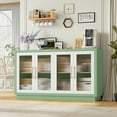 thumbnail image 7 of Homfa 55.1"W Modern Sideboard Buffet with Fluted Glass Doors, Accent Cabinet Console Table TV Stand, Green & White, 7 of 7