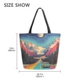 thumbnail image 5 of FORMRS Womens Canvas Tote Bag with Zipper Inner Pocket Shoulder Handbag, Colorful Road, 5 of 7
