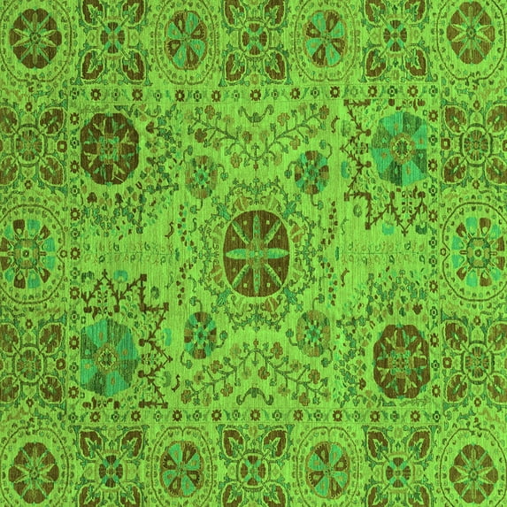 Ahgly Company Indoor Square Abstract Green Modern Area Rugs, 4' Square