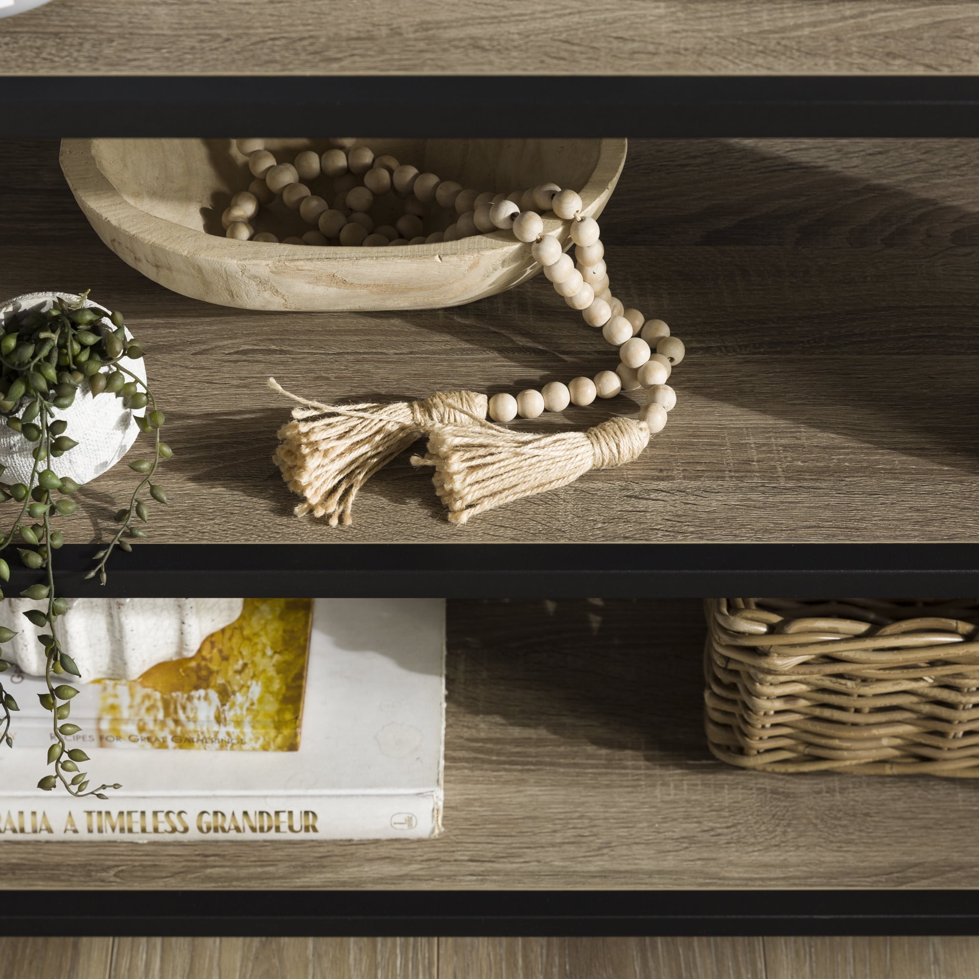 Frisco X-frame Driftwood Bookcase by River Street Designs