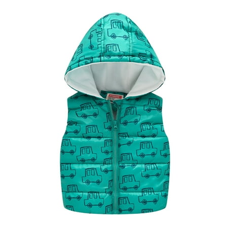 

Dezsed Baby Boys Girls Puffer Vest Clearance Toddler Baby Girls Cartoon Pattern Cute Zipper Windproof Sleeveless Vest Coat 3-4 Year Green