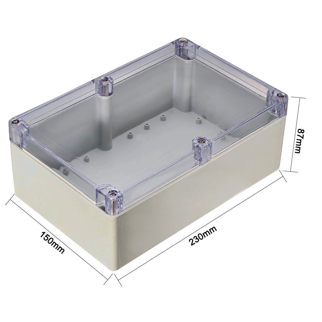 Unique Bargains 230*150*87mm Electronic ABS Plastic DIY Junction Box Enclosure Case Clear with Transparent Cover