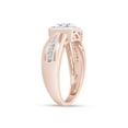 thumbnail image 5 of 1/12 CT Round Cut Natural White Diamond Square Frame Engagement Ring In 14K Rose Gold Plated Sterling Silver (Color: I-J, Clarity: I2-I3, 0.08 Cttw) -10, 5 of 8
