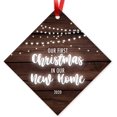 thumbnail image 1 of Soul Décor Our First Christmas in Our New Home 2020, Christmas Tree Decorations Gift Ornaments, Large 3.75" Diamond Metal Ornament, Velvet Pouch Included, 1 of 7