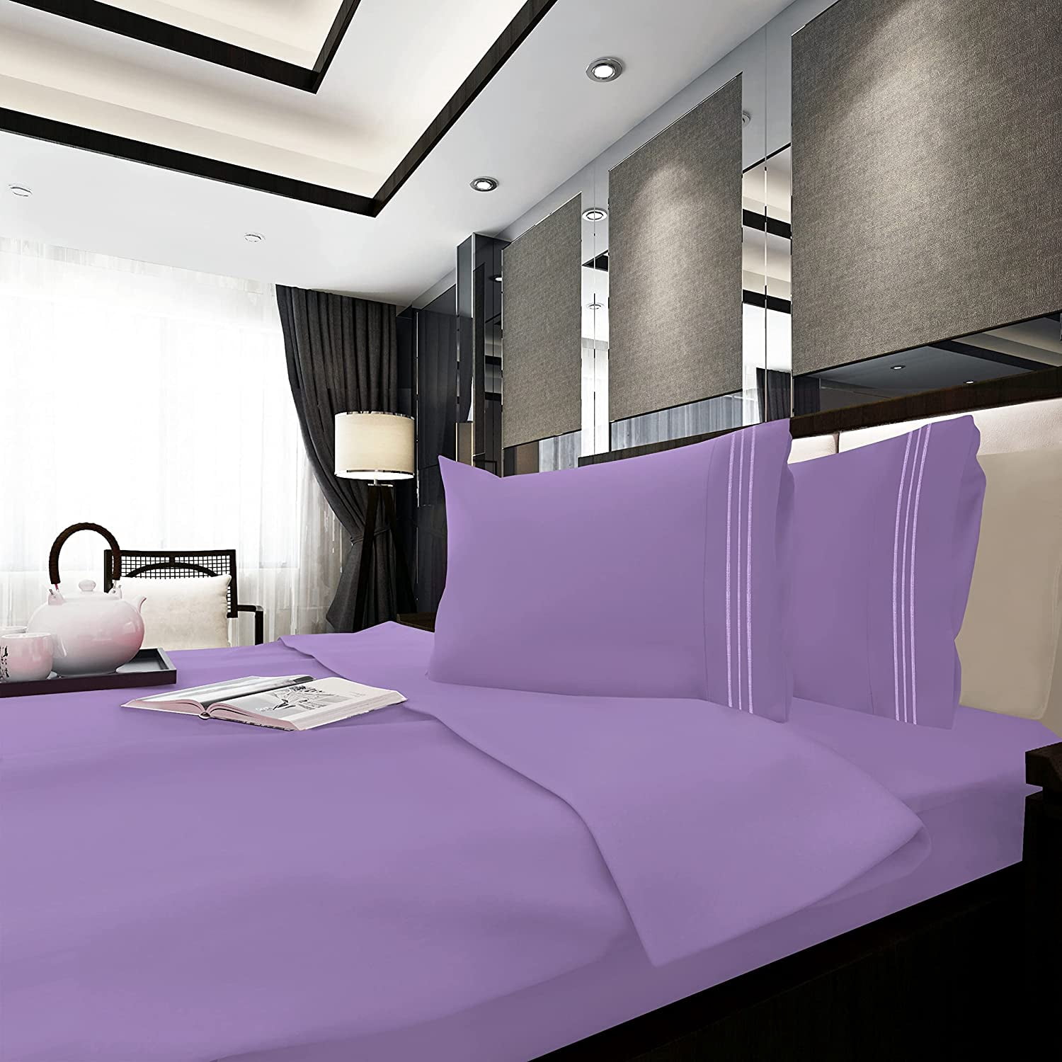 4-Piece Bed Sheet Set In a GIFT BOX Deep Pocket and Easy Fit Twin/Twin XL Lavender