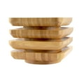 thumbnail image 2 of BambooMN Dual Use Bamboo Coasters / Glass Topper, 4"x4" - Square Dug Out - 10 Piece Set, 2 of 7
