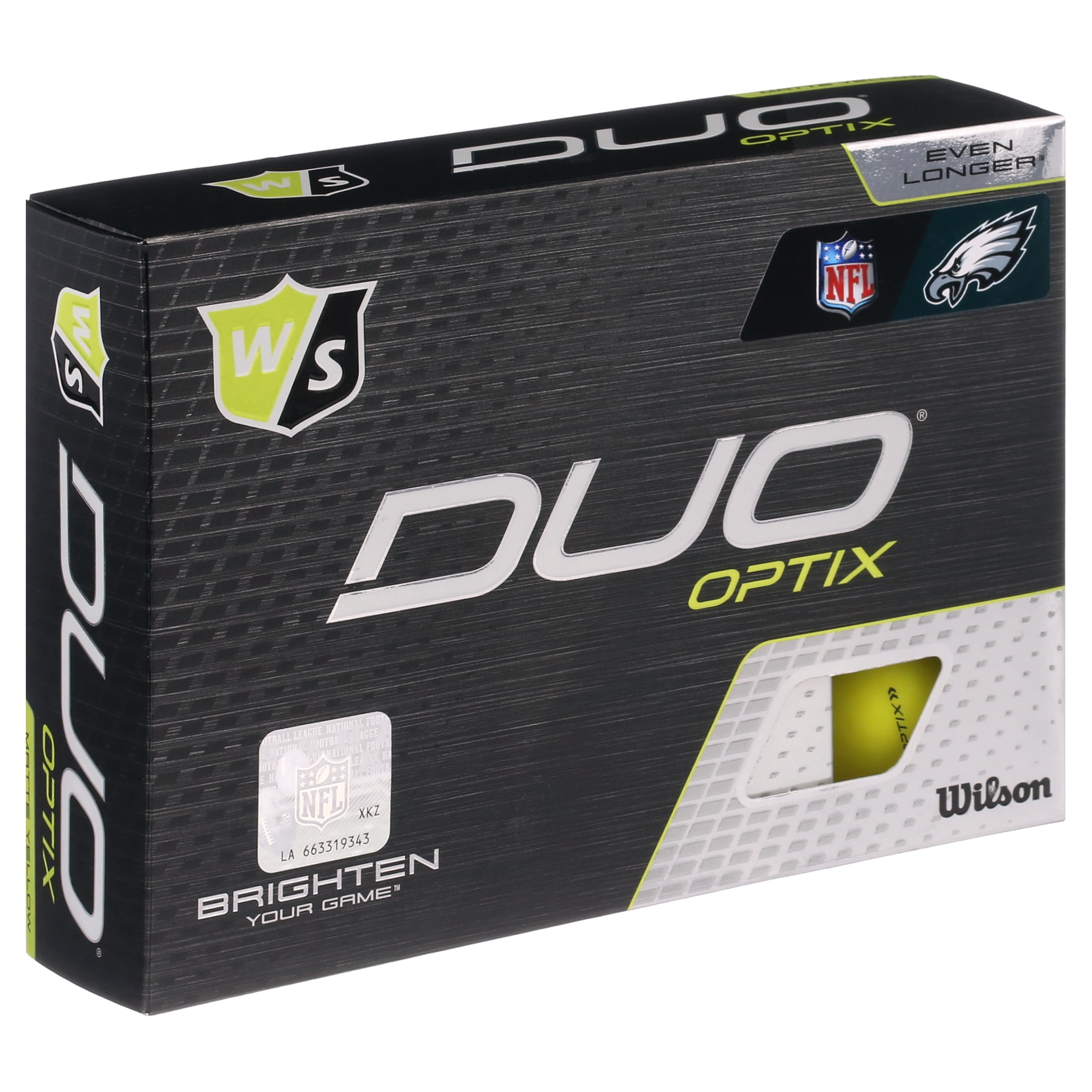 Wilson Staff Duo Optix NFL Golf Balls Yellow, Philadelphia Eagles