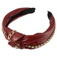 thumbnail image 7 of Unique Bargains 1 Pcs Women Knotted Headbands Fashion Vintage Knotted PU Leather Hair Hoop Hair Accessories Red, 7 of 7
