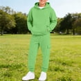 thumbnail image 2 of GiLiling Hoodie Sweatsuit Set for Boys Girls 2 Piece Hooded Sweatshirt Jogger Sweatpants Tracksuit Kids Athletic Solid Outfits (Green, 7-8 Years), 2 of 8
