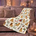 thumbnail image 6 of Golden Retriever Dog Pattern Holiday Poinsettias, Playful Pet Portrait Pattern, Warm Flannel Blanket for Living Room and Reading Nook, Dog Lovers Friendship Gift, Pet Lover Home Decor, 6 of 9