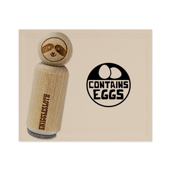 Contains Eggs Allergy Warning Rubber Stamp for Scrapbooking Crafting Stamping - Mini 1/2 Inch