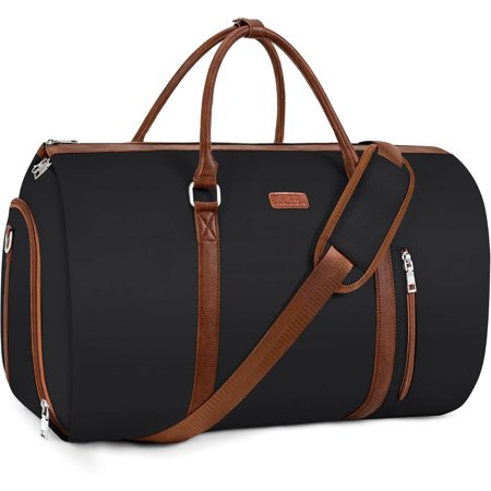 Convertible Garment Duffle Bags for Travel - Carry On Garment Bags With Toiletry Bag Large Weekender Bags for Women Men 2 in 1 Hanging Suitcase Suit Travel Duffel Bags (2pcs Set Black)