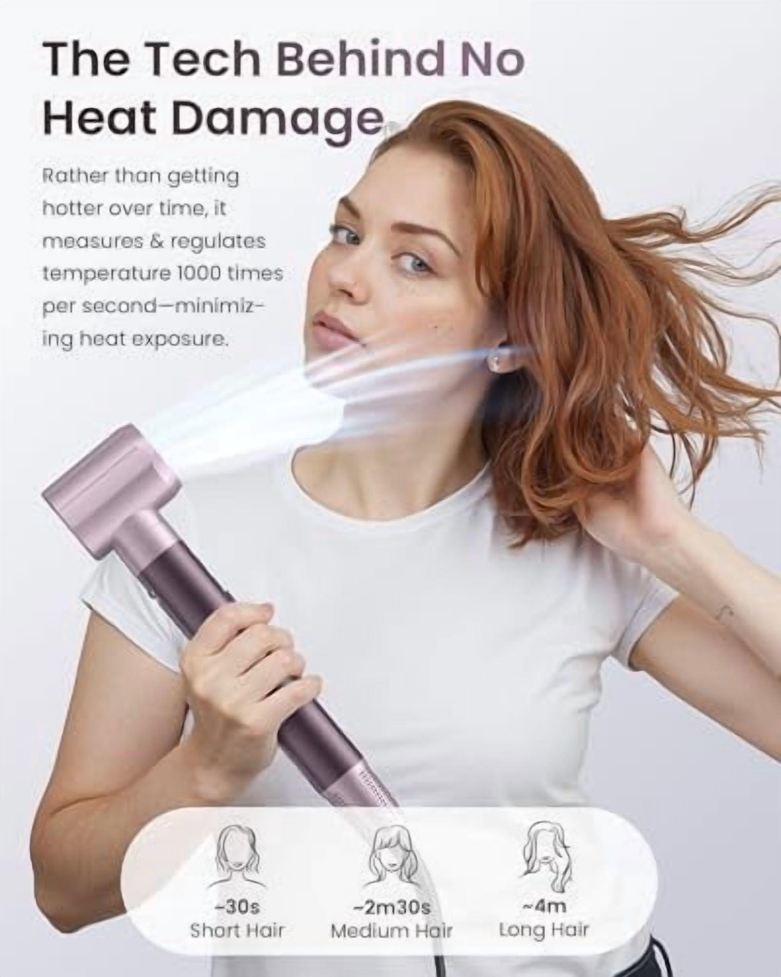 5 in 1 Air Styler with High-Speed Blow Dryer, Dual Voltage Hair Dryer Brush with Travel Bag, Anti-Frizz, Compact - Purple