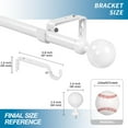 thumbnail image 2 of Urbanest Steel Ball Cast Iron Single Curtain Rod – Heavy-Duty Cast Iron Drapery Hardware with Decorative Finials, Elegant Designer Window Treatment Rod, 5/8", 28" to 48", Glossy White, 2 of 6