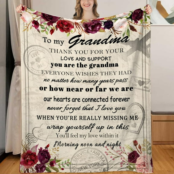 Grandma Blanket for Grandma Birthday Gifts - Gifts for Grandma from Granddaughter, Birthday Gifts for Grandma, Grandma Blanket from Grandkids, Grandma Gifts for Mothers Day, Christmas, 50"x60"
