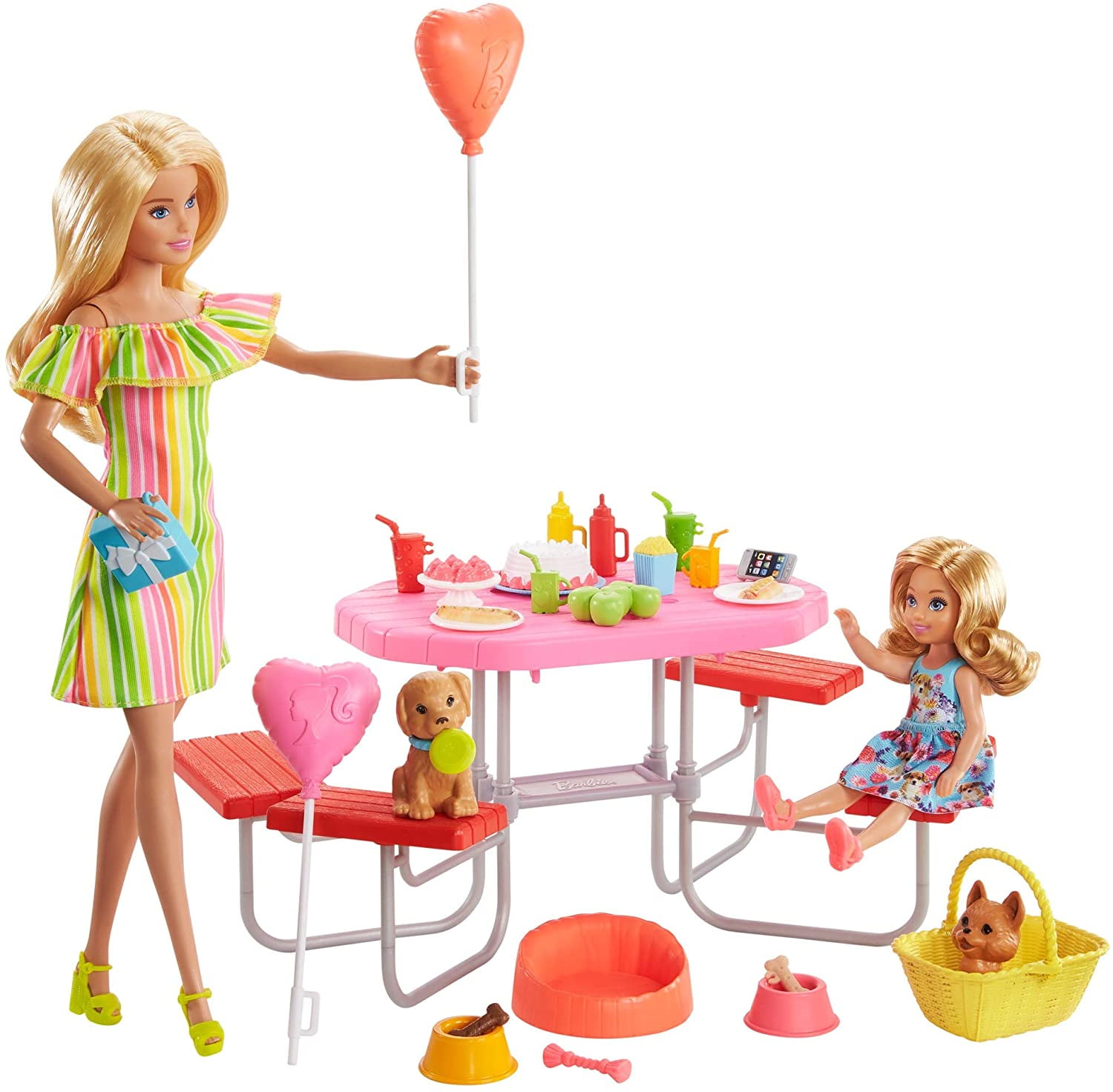 Barbie Puppy Picnic Playset with 2 Dolls, 2 Puppies and 25+ Accessories