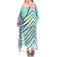 thumbnail image 3 of White Mark Women's Plus Size Sheer Caftan Dress with Tie-up Neckline, 3 of 5
