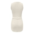 thumbnail image 5 of DHFJKG Summer Dresses For Women Vacation Clothes Sleeveless Square Neck Drawstring Waist Slim Fit Mini Sundress Travel OutFits Stylish Dresses, 5 of 5