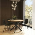 thumbnail image 4 of LeisureMod Markley Leather Dining Chair With Metal Legs Set of 2 Olive Green, 4 of 7