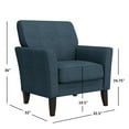 thumbnail image 5 of HL Home Furnishings Alex Transitional Flared Arm Armchair in Blue Velour, 5 of 10